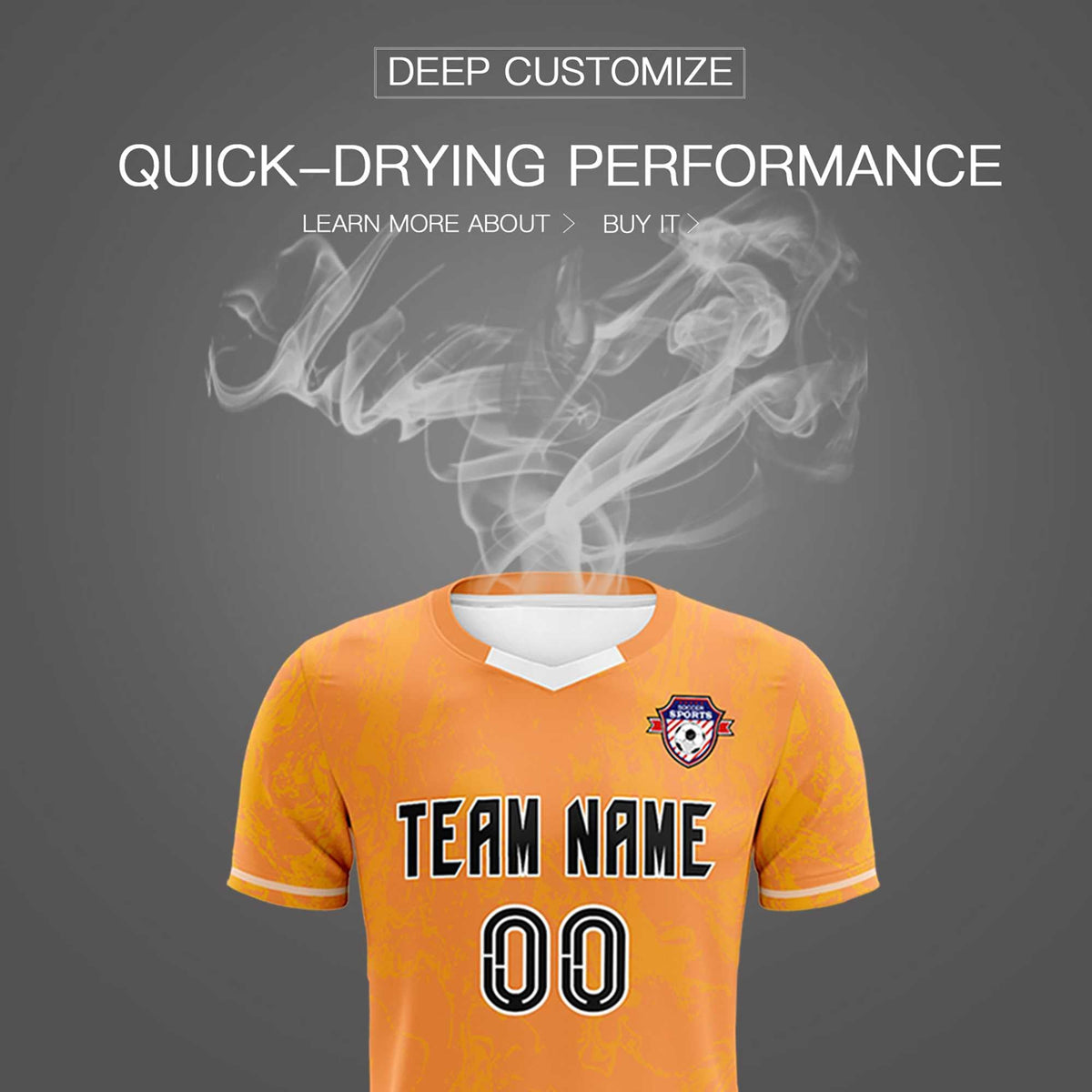 Custom Texas Orange Classic Graffiti Pattern Sportswear Football Kit Jersey