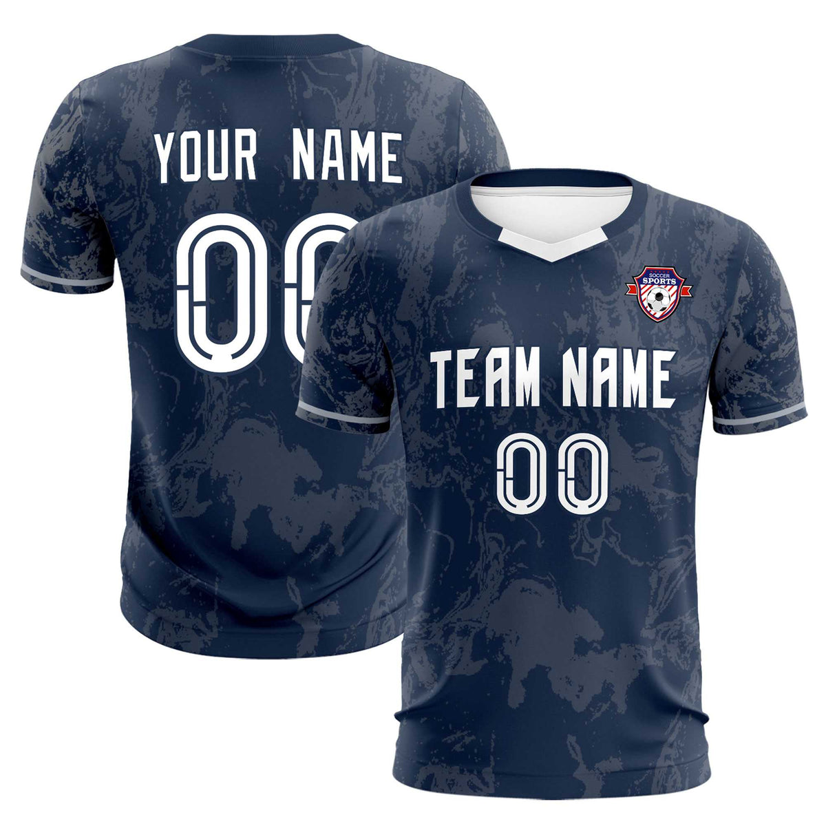Custom Navy Classic Graffiti Pattern Sportswear Football Kit Jersey