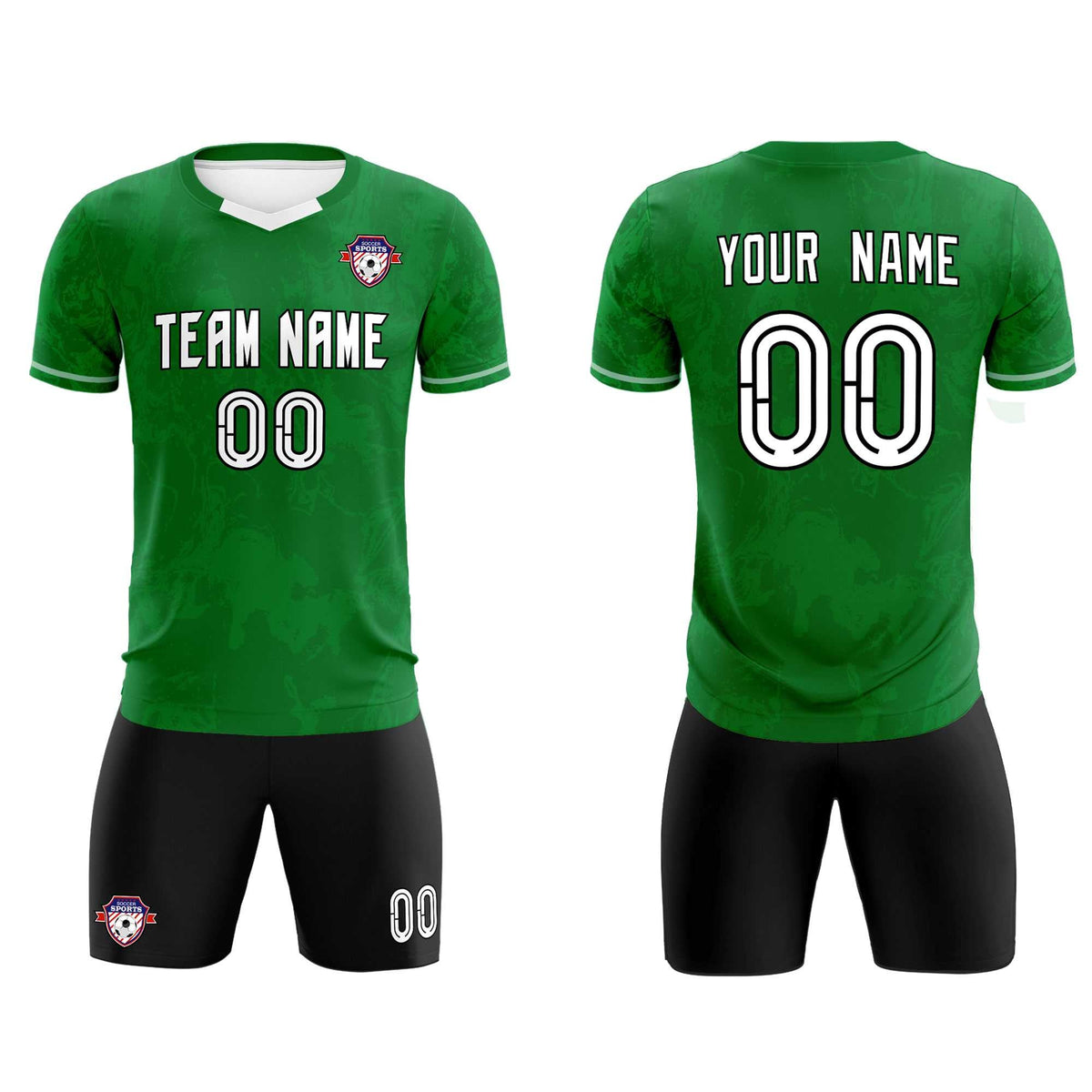 Custom Kelly Green Classic Graffiti Pattern Sportswear Football Kit Jersey
