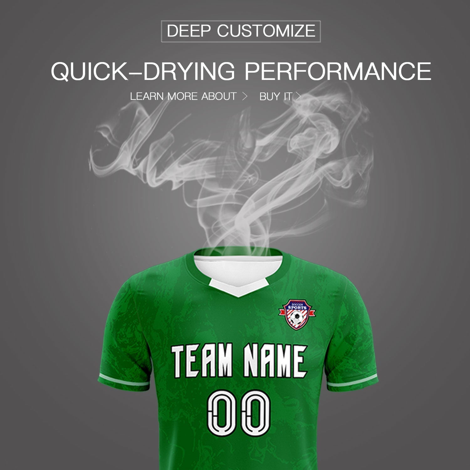 Custom Kelly Green Classic Graffiti Pattern Sportswear Football Kit Jersey