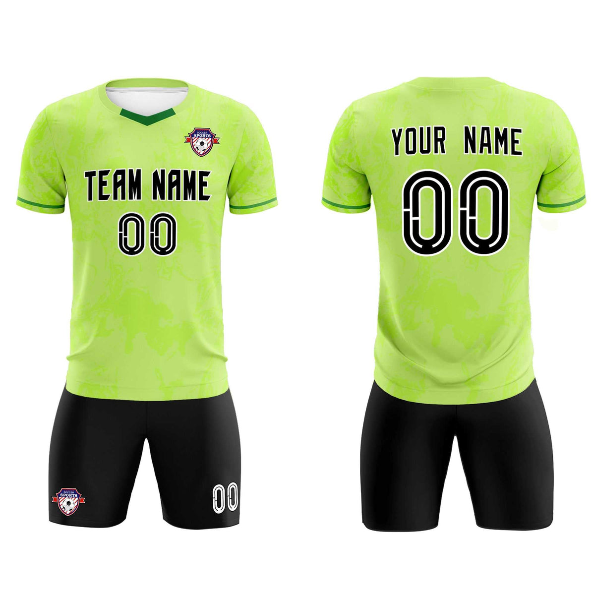 Custom Green Classic Graffiti Pattern Sportswear Football Kit Jersey
