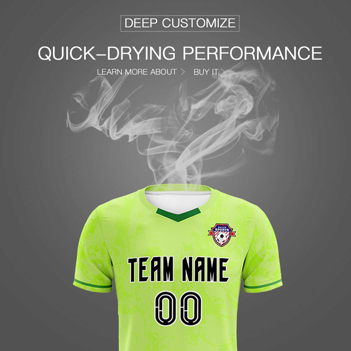 Custom Green Classic Graffiti Pattern Sportswear Football Kit Jersey