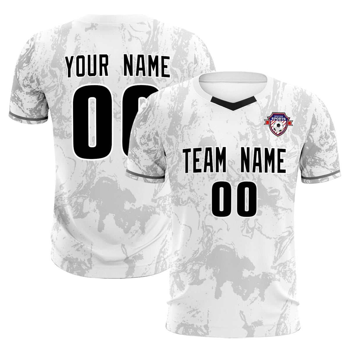 Custom White Classic Graffiti Pattern Sportswear Football Kit Jersey
