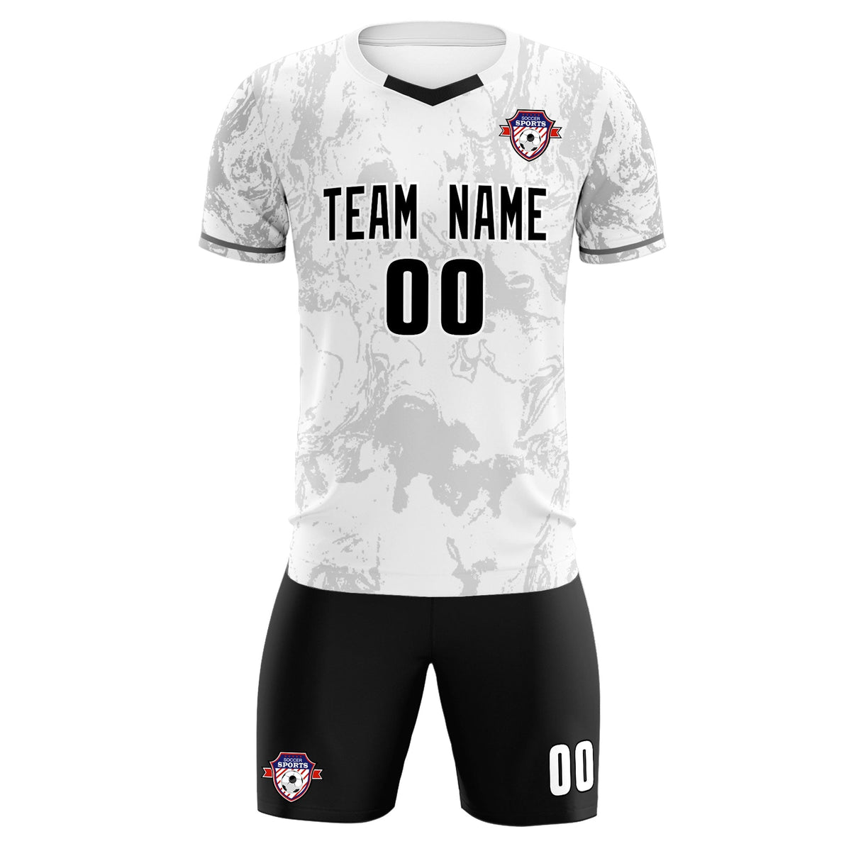 Custom White Classic Graffiti Pattern Sportswear Football Kit Jersey