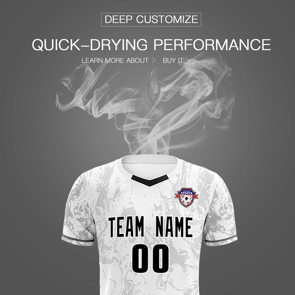 Custom White Classic Graffiti Pattern Sportswear Football Kit Jersey