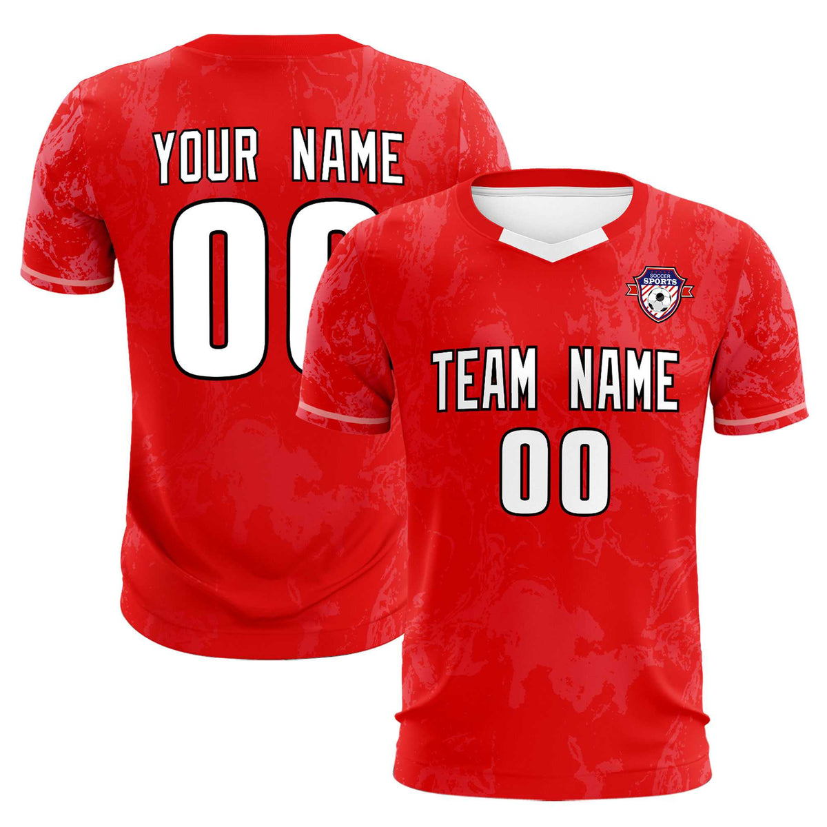 Custom Red Classic Graffiti Pattern Sportswear Football Kit Jersey
