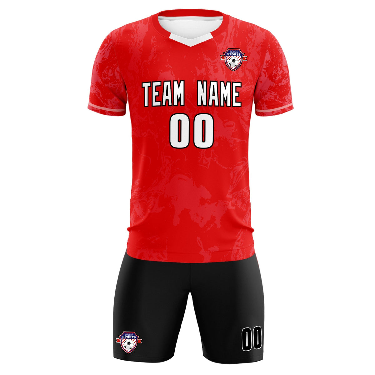 Custom Red Classic Graffiti Pattern Sportswear Football Kit Jersey