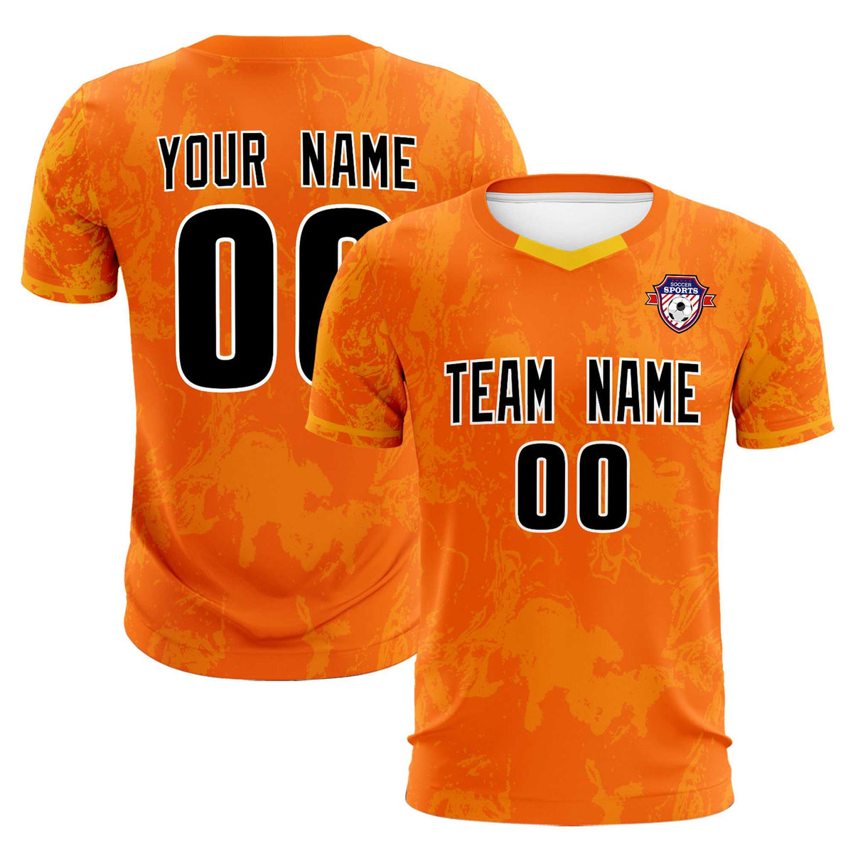 Custom Orange Classic Graffiti Pattern Sportswear Football Kit Jersey
