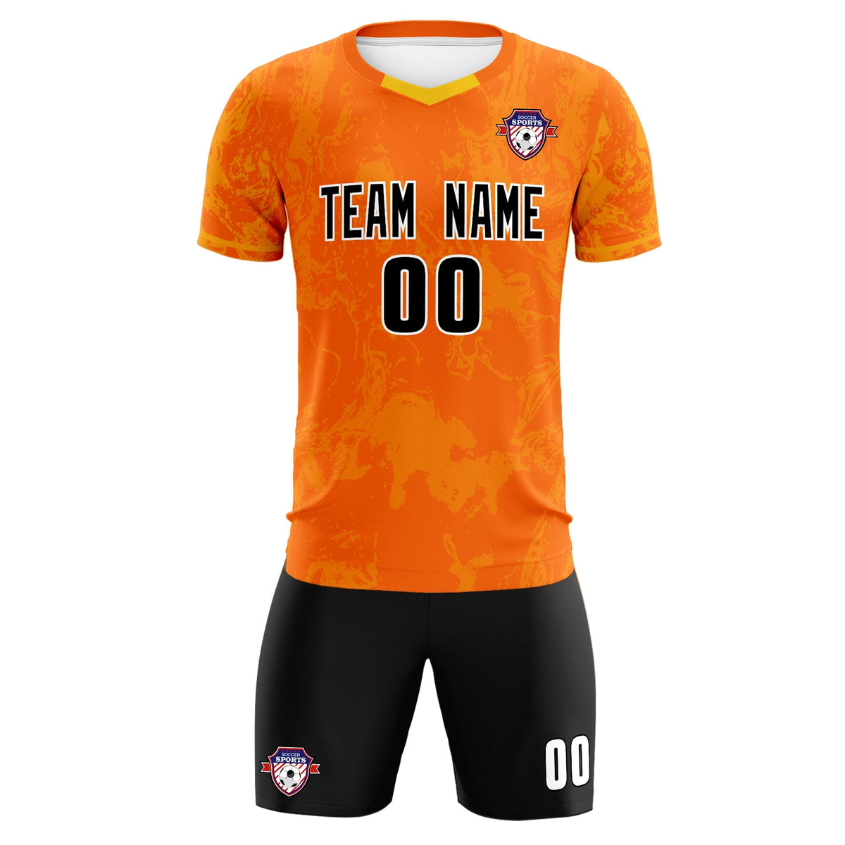 Custom Orange Classic Graffiti Pattern Sportswear Football Kit Jersey