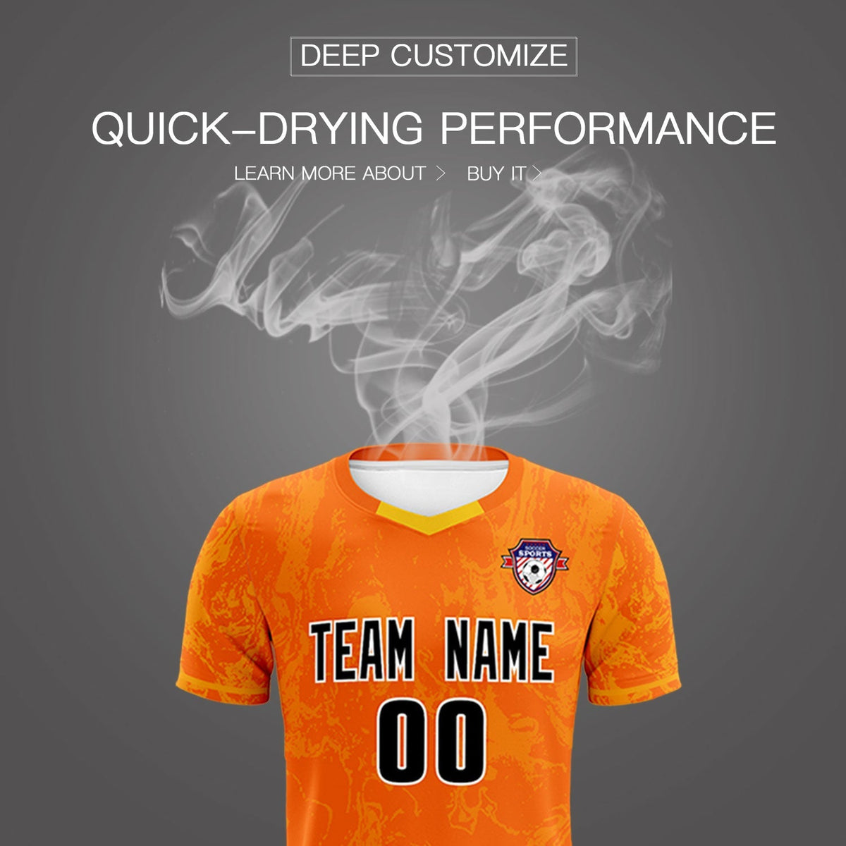 Custom Orange Classic Graffiti Pattern Sportswear Football Kit Jersey