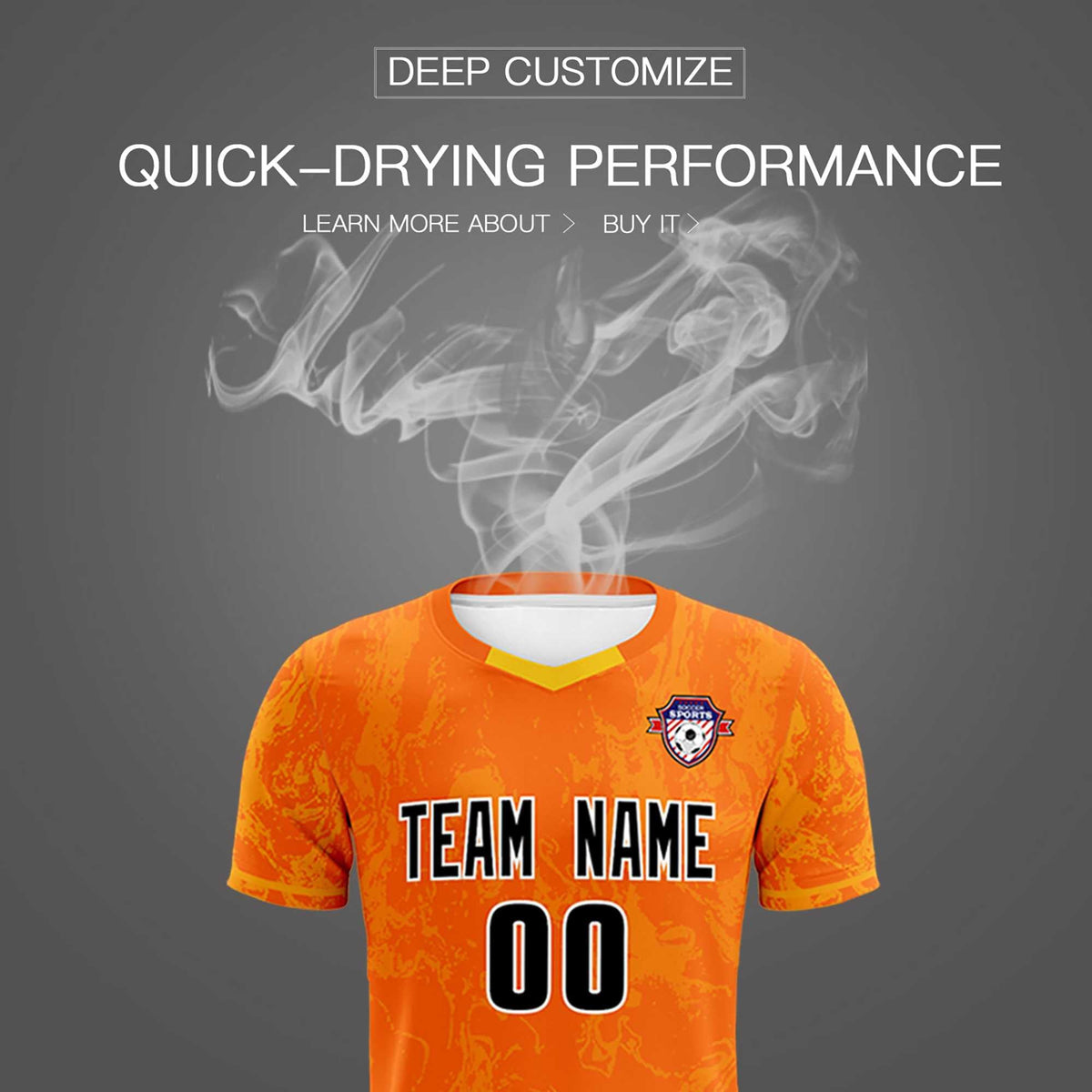 Custom Orange Classic Graffiti Pattern Sportswear Football Kit Jersey