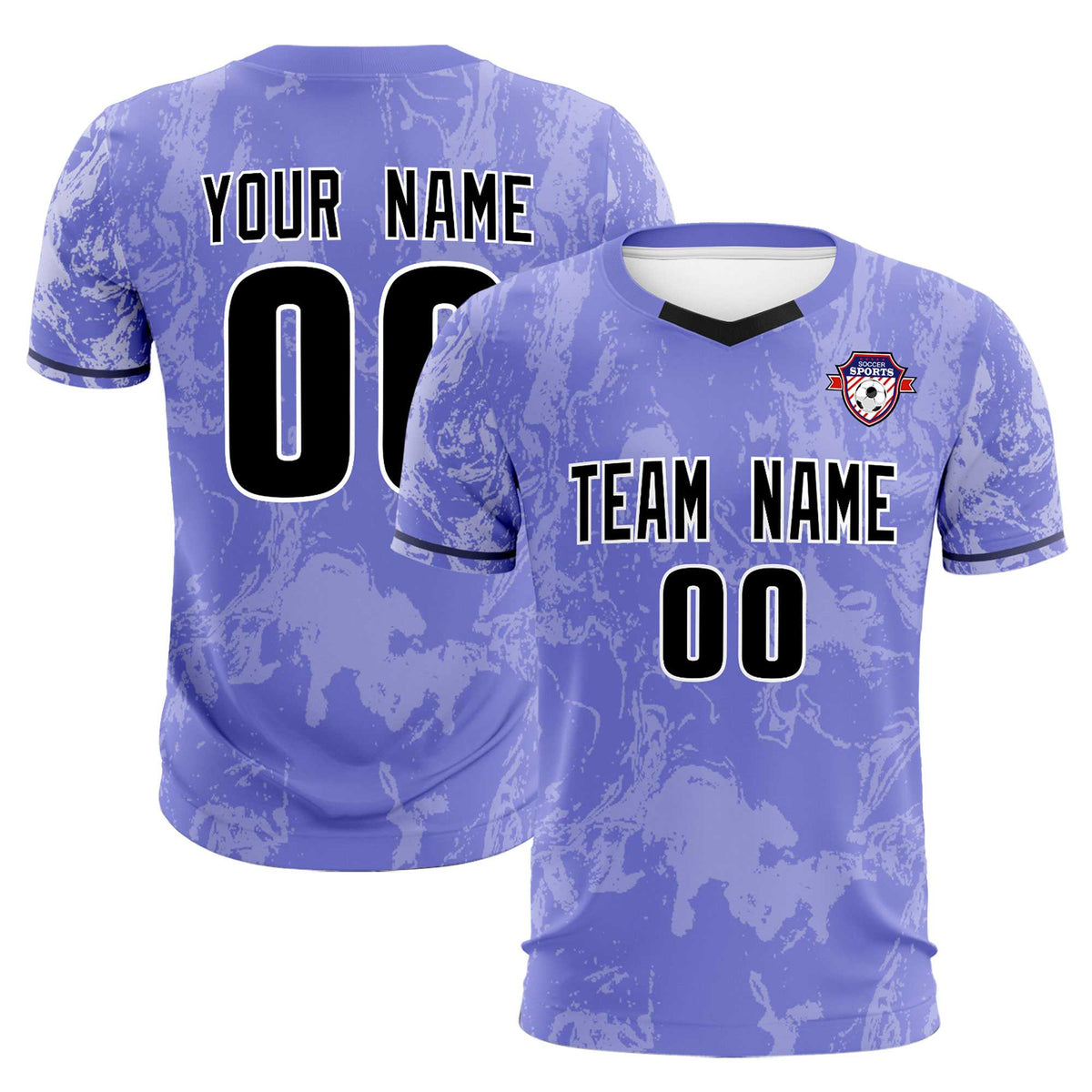 Custom Purple Classic Graffiti Pattern Sportswear Football Kit Jersey