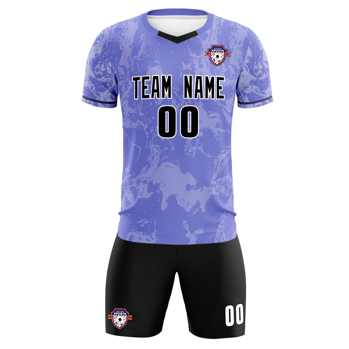 Custom Purple Classic Graffiti Pattern Sportswear Football Kit Jersey
