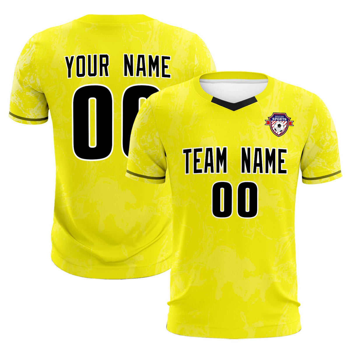Custom Yellow Classic Graffiti Pattern Sportswear Football Kit Jersey
