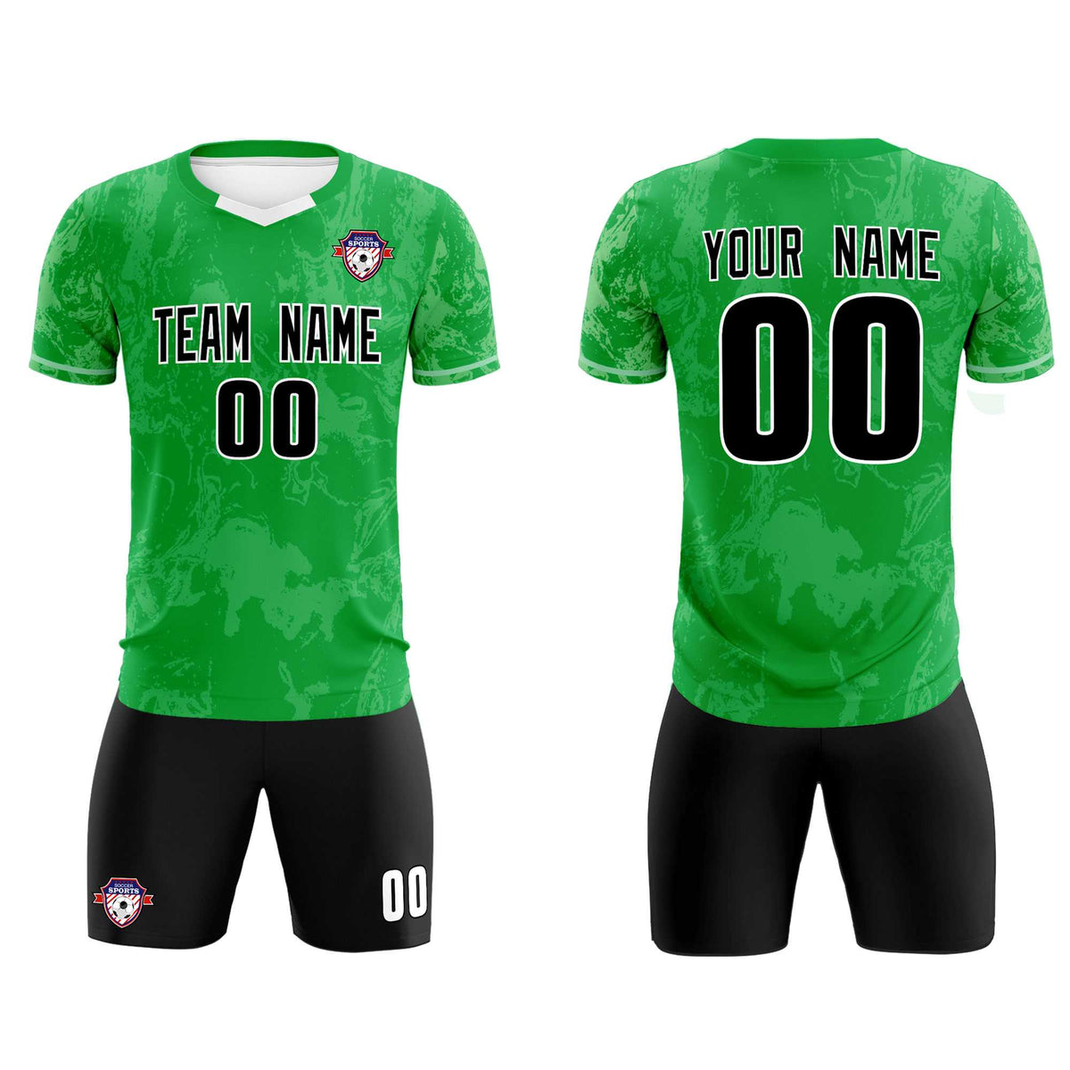 Custom Kelly Green Classic Graffiti Pattern Sportswear Football Kit Jersey