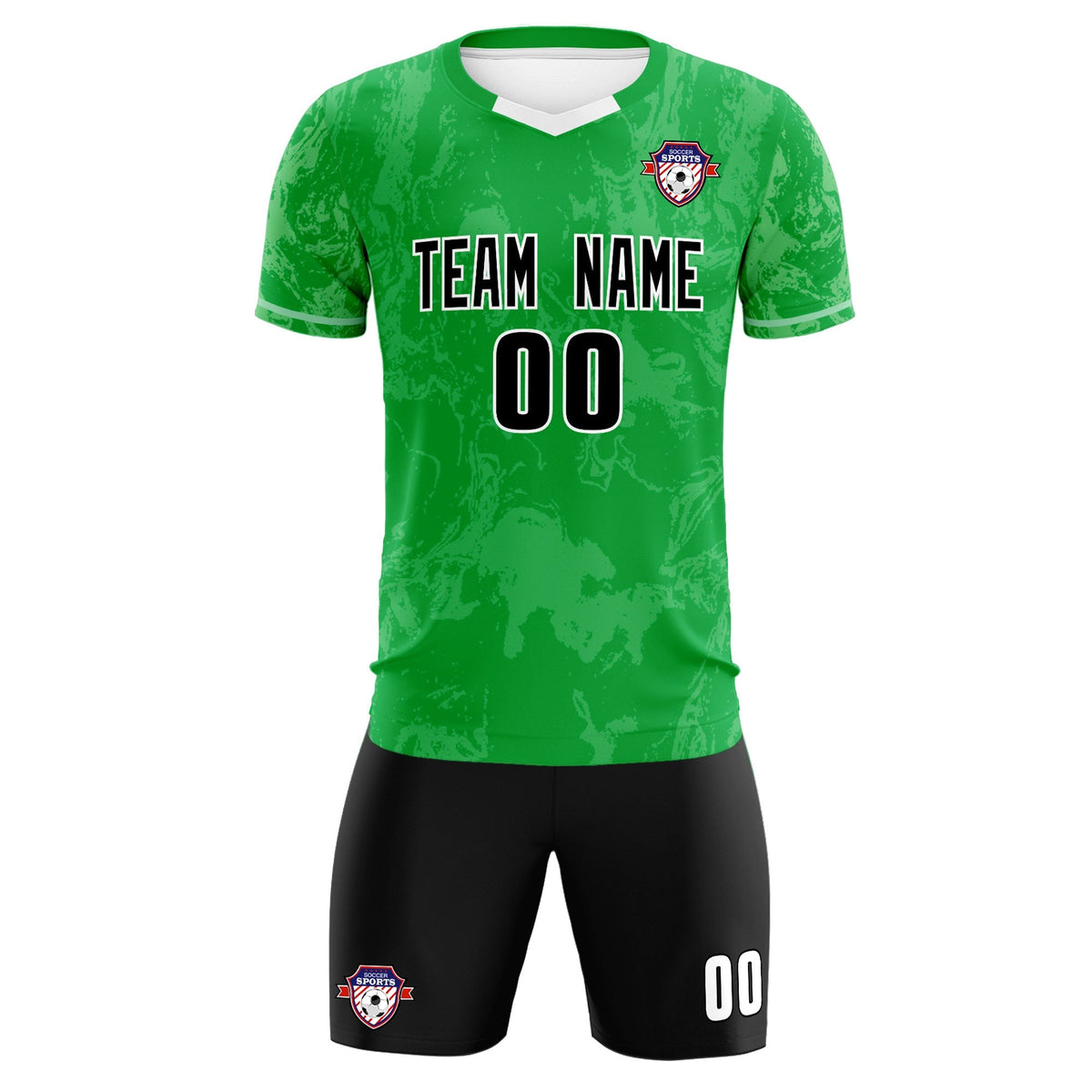 Custom Kelly Green Classic Graffiti Pattern Sportswear Football Kit Jersey