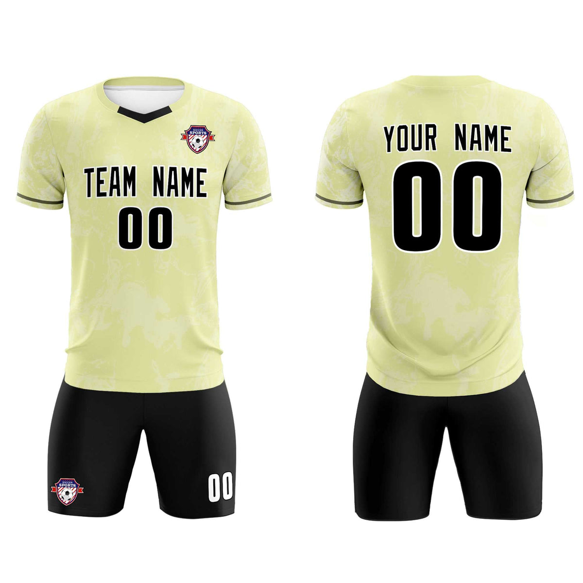 Custom Cream Classic Graffiti Pattern Sportswear Football Kit Jersey