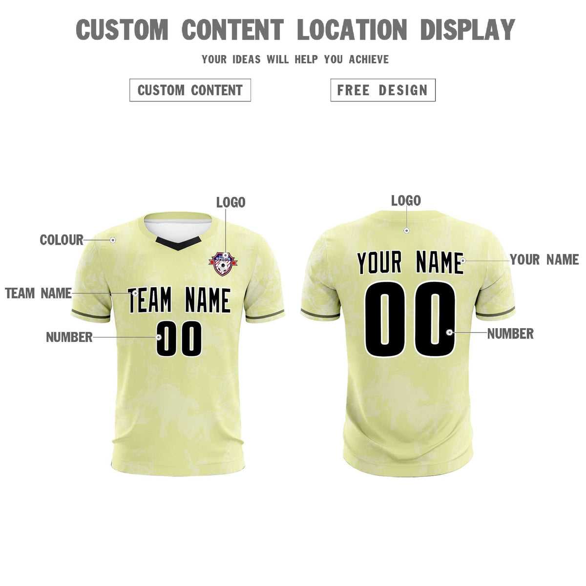 Custom Cream Classic Graffiti Pattern Sportswear Football Kit Jersey