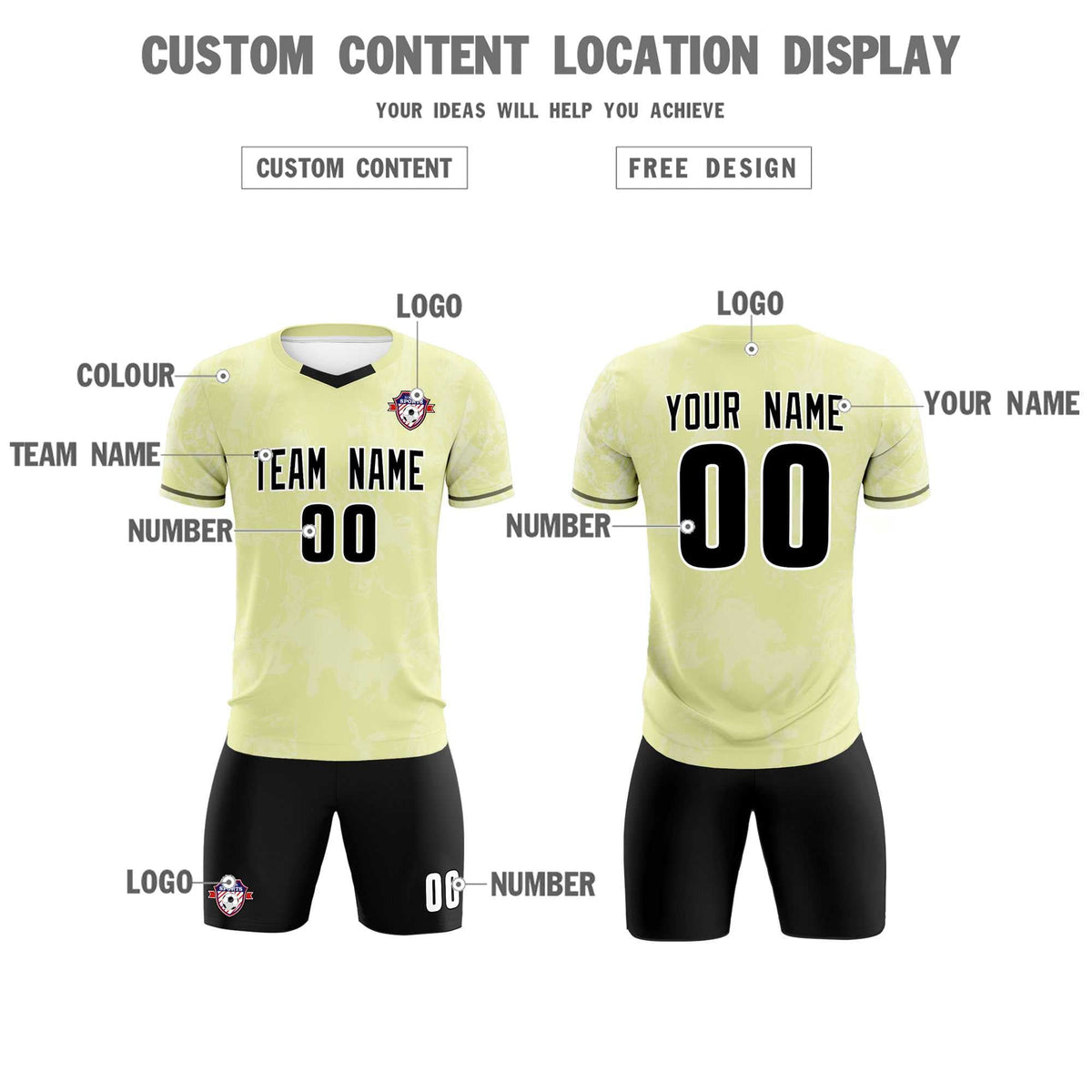 Custom Cream Classic Graffiti Pattern Sportswear Football Kit Jersey