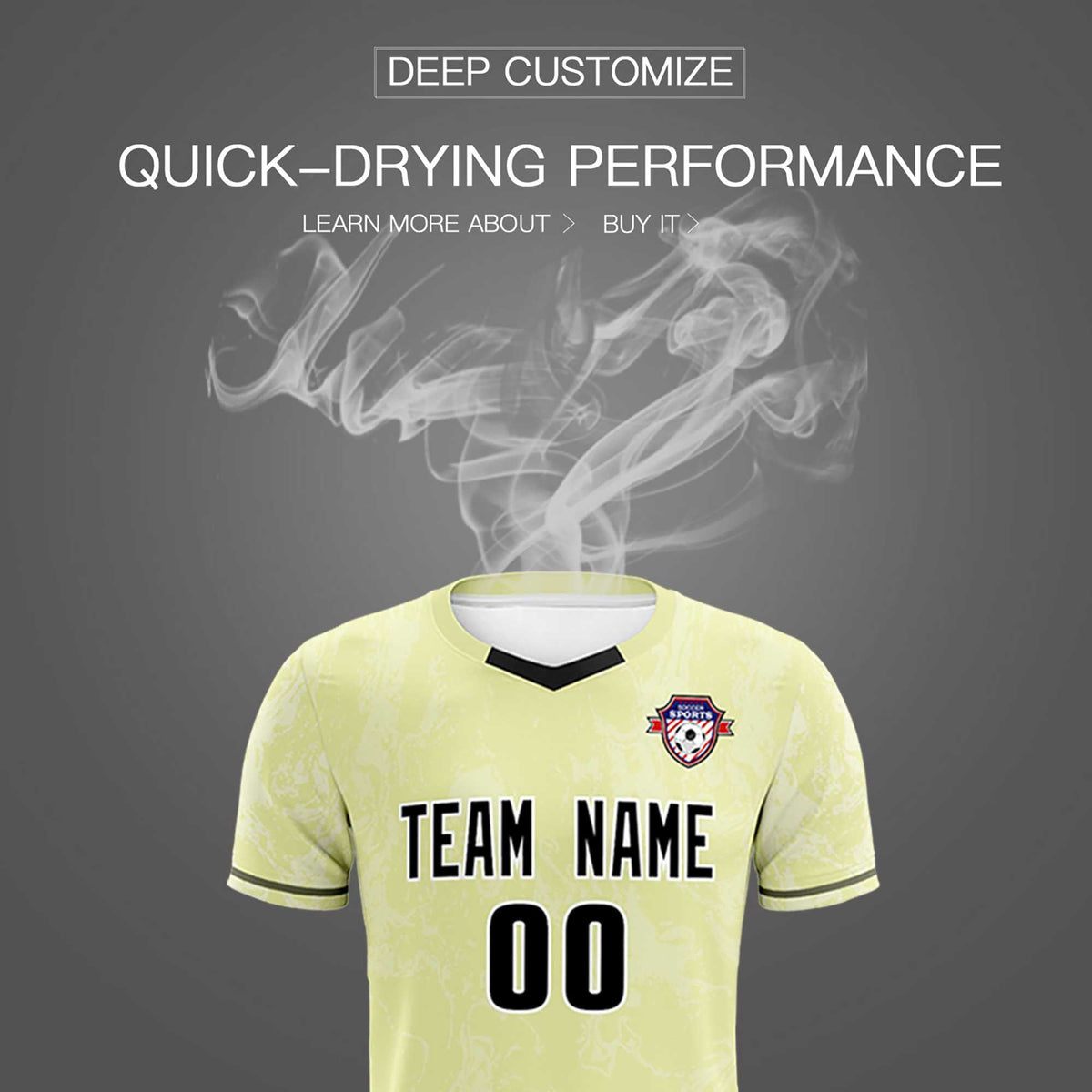 Custom Cream Classic Graffiti Pattern Sportswear Football Kit Jersey
