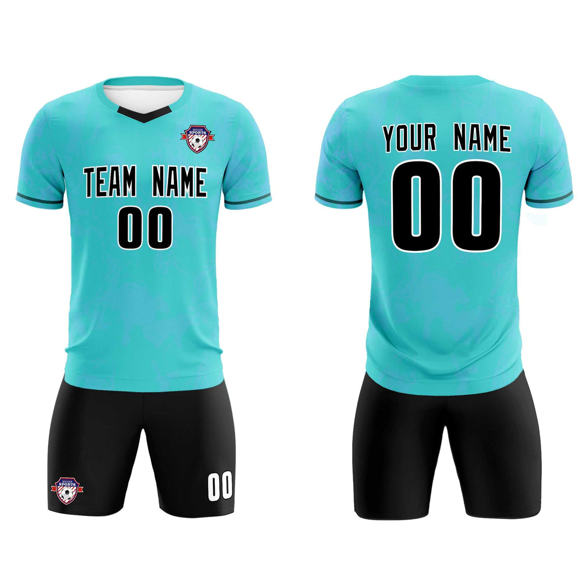 Custom Sky Blue Classic Graffiti Pattern Sportswear Football Kit Jersey