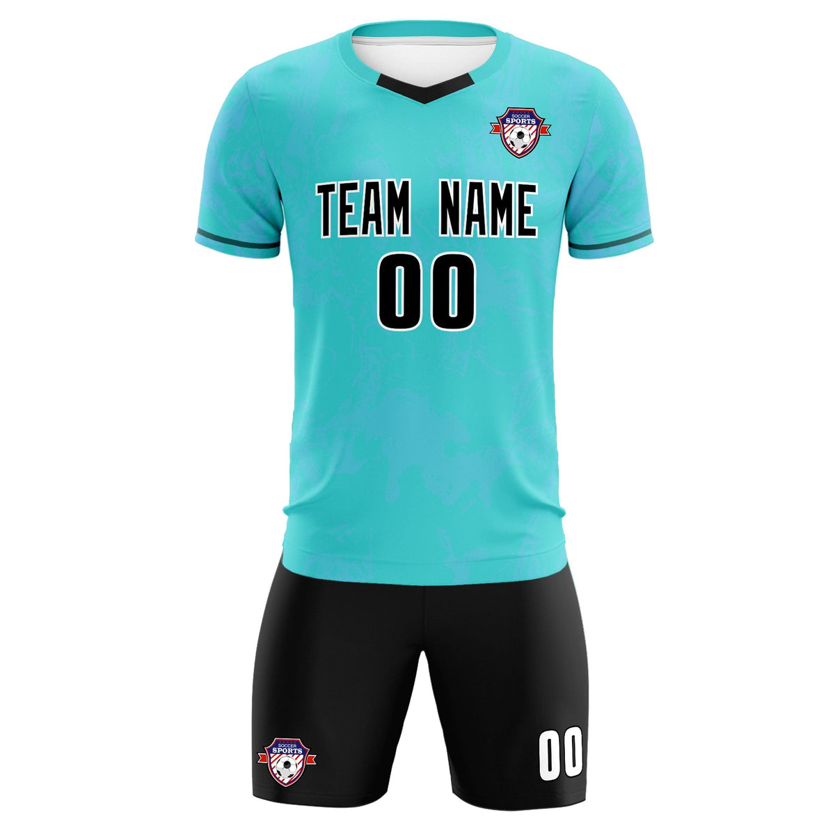 Custom Sky Blue Classic Graffiti Pattern Sportswear Football Kit Jersey
