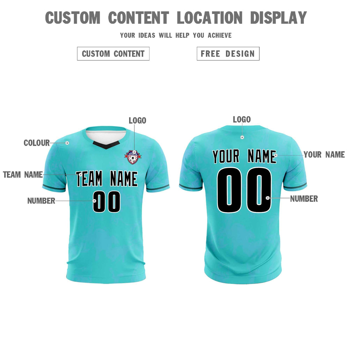 Custom Sky Blue Classic Graffiti Pattern Sportswear Football Kit Jersey