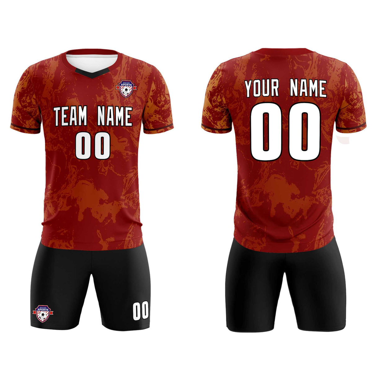 Custom Crimson Classic Graffiti Pattern Sportswear Football Kit Jersey