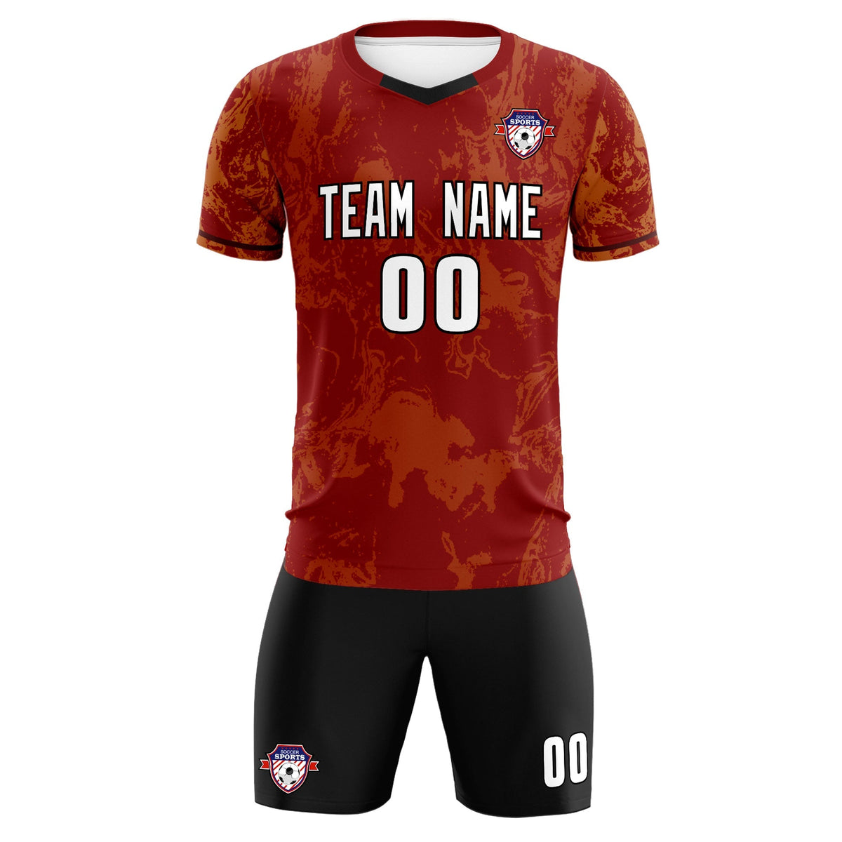 Custom Crimson Classic Graffiti Pattern Sportswear Football Kit Jersey