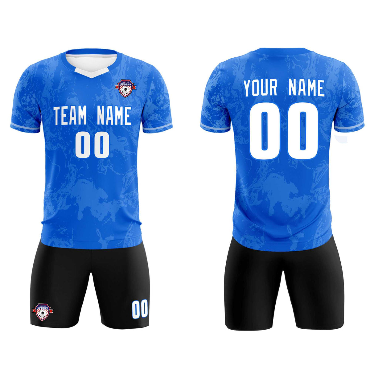 Custom Royal Classic Graffiti Pattern Sportswear Football Kit Jersey