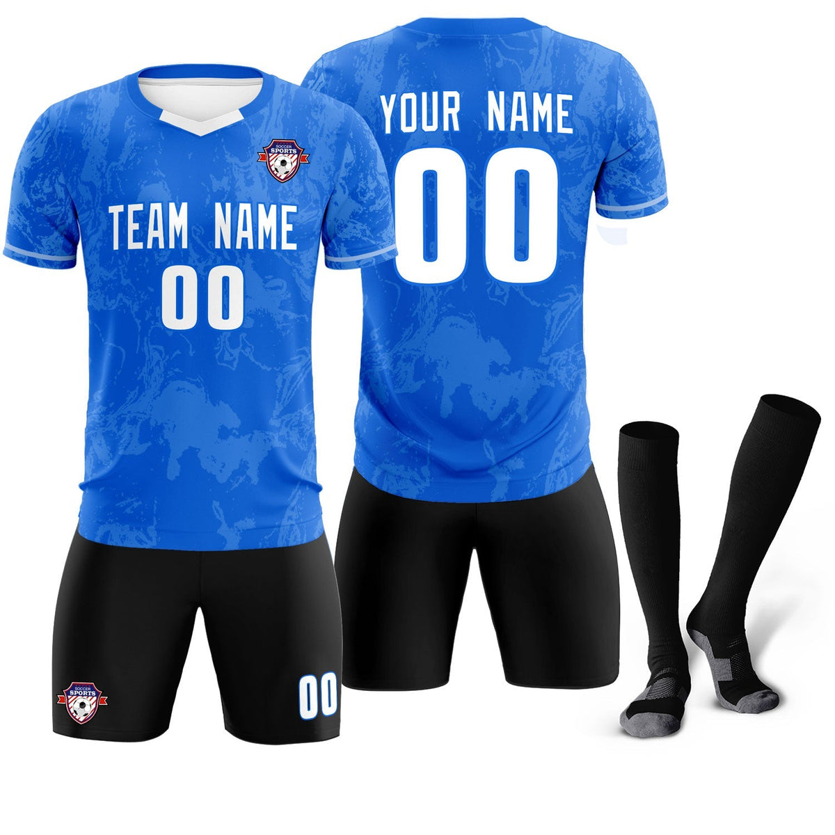 Custom Royal Classic Graffiti Pattern Sportswear Football Kit Jersey