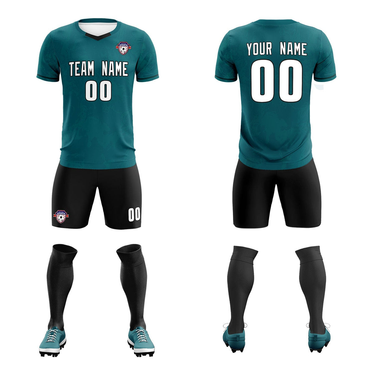 Custom Midnight Green Classic Graffiti Pattern Sportswear Football Kit Jersey