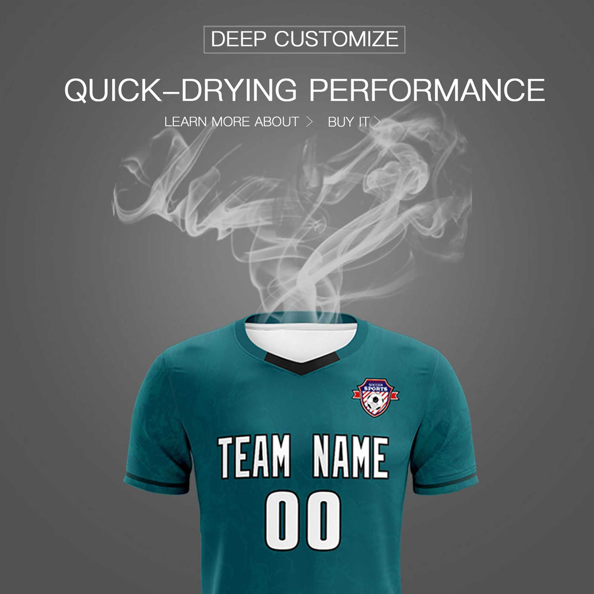 Custom Midnight Green Classic Graffiti Pattern Sportswear Football Kit Jersey