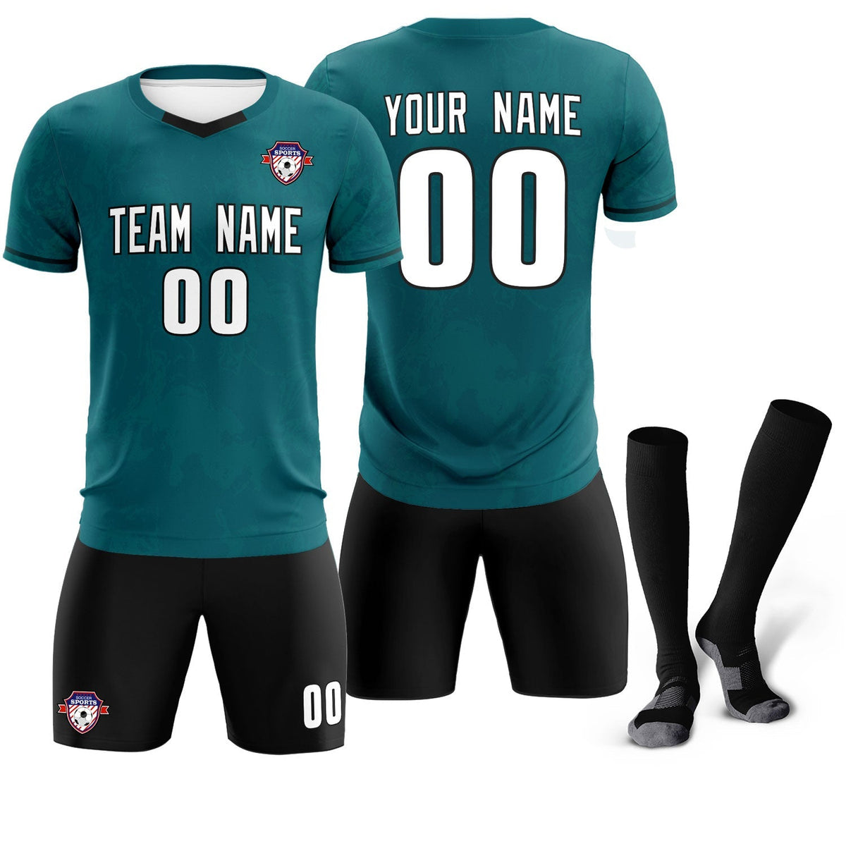 Custom Midnight Green Classic Graffiti Pattern Sportswear Football Kit Jersey