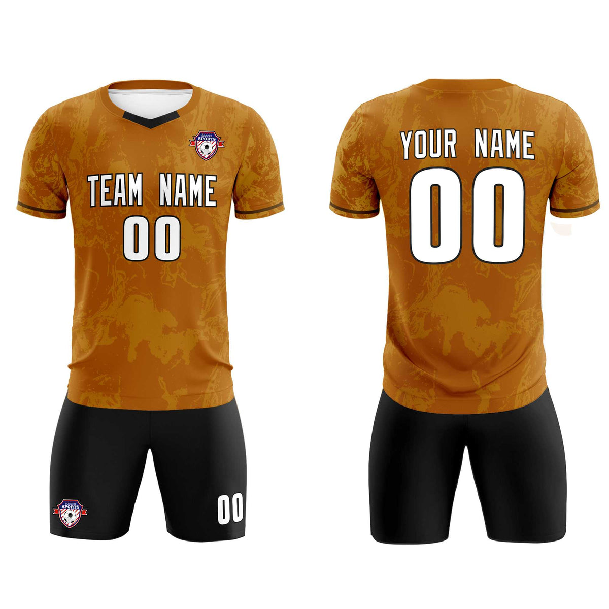 Custom Khaki Classic Graffiti Pattern Sportswear Football Kit Jersey