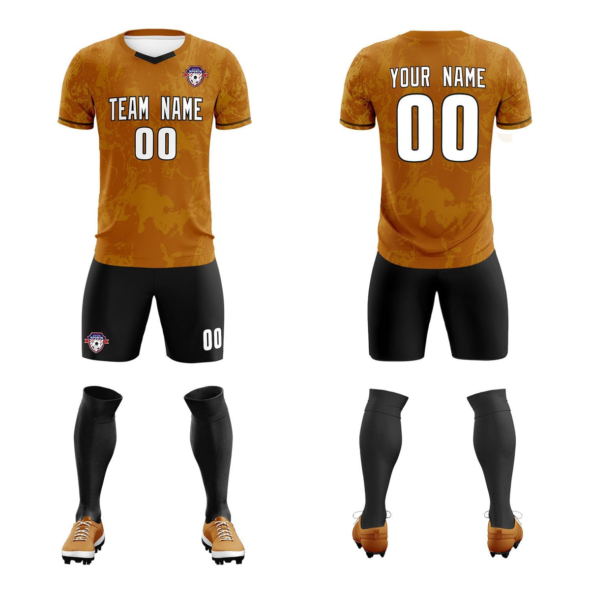 Custom Khaki Classic Graffiti Pattern Sportswear Football Kit Jersey