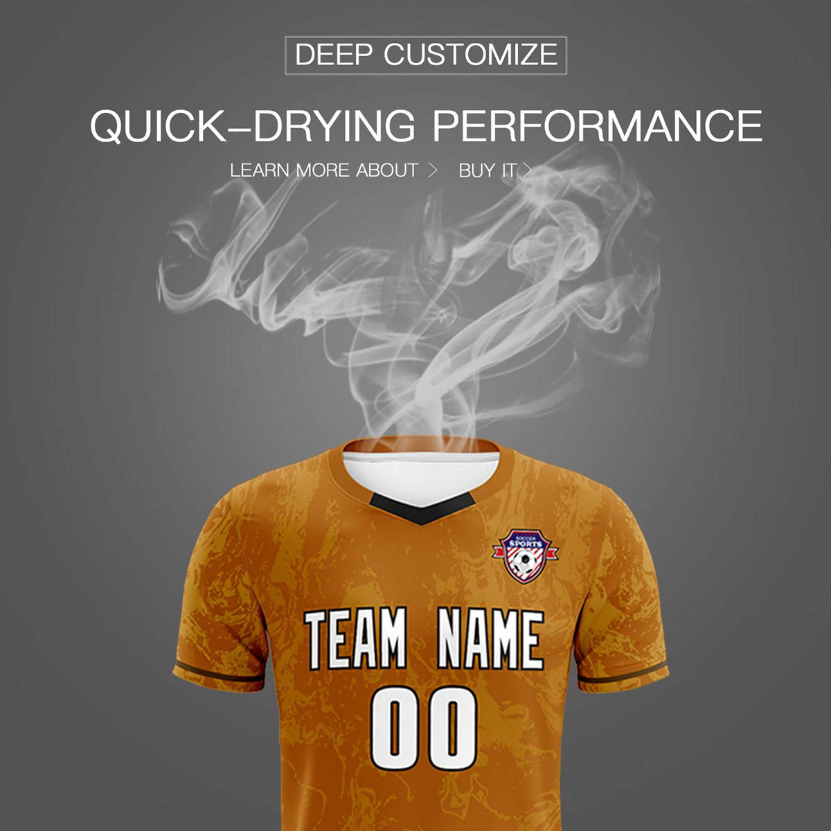 Custom Khaki Classic Graffiti Pattern Sportswear Football Kit Jersey