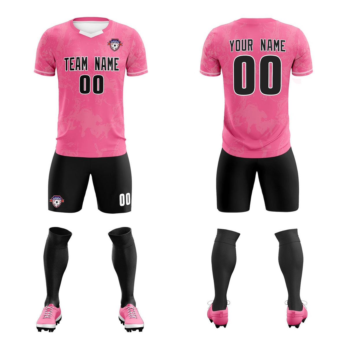 Custom Pink Classic Graffiti Pattern Sportswear Football Kit Jersey