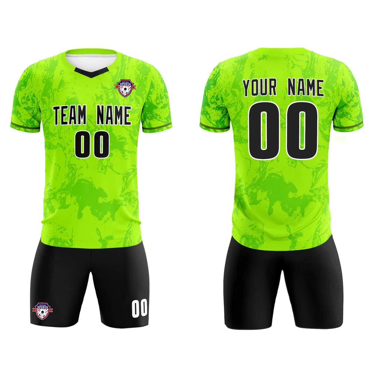 Custom Kelly Green Classic Graffiti Pattern Sportswear Football Kit Jersey