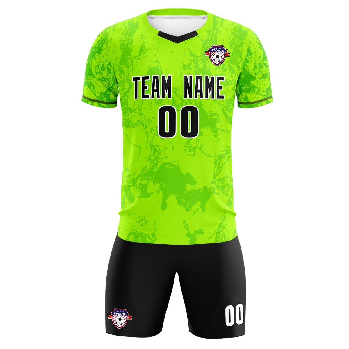 Custom Kelly Green Classic Graffiti Pattern Sportswear Football Kit Jersey