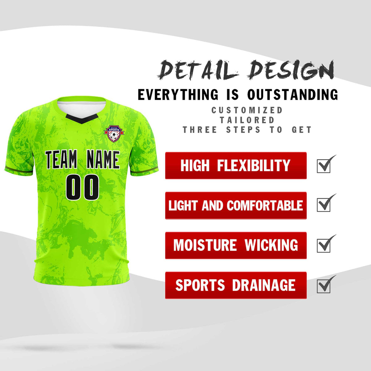 Custom Kelly Green Classic Graffiti Pattern Sportswear Football Kit Jersey