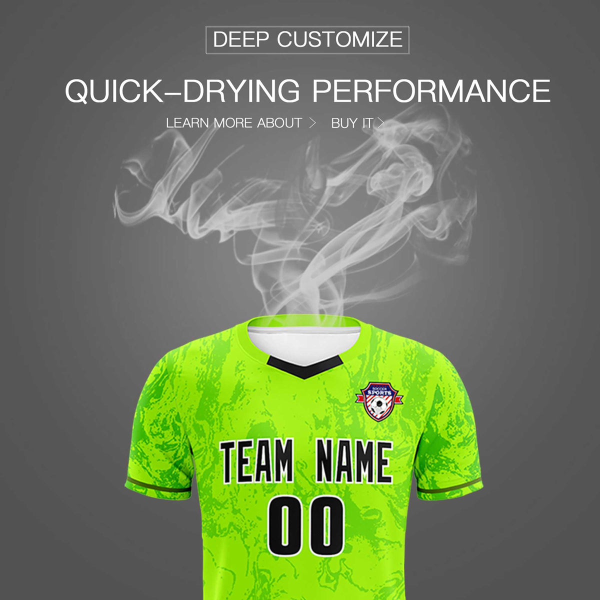 Custom Kelly Green Classic Graffiti Pattern Sportswear Football Kit Jersey