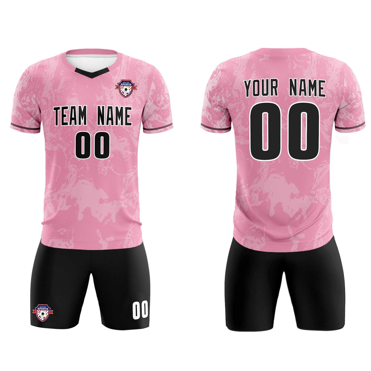 Custom Light Pink Classic Graffiti Pattern Sportswear Football Kit Jersey