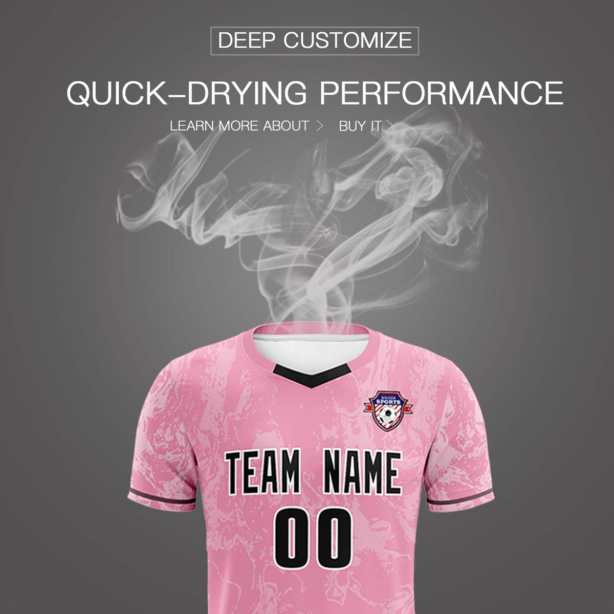 Custom Light Pink Classic Graffiti Pattern Sportswear Football Kit Jersey