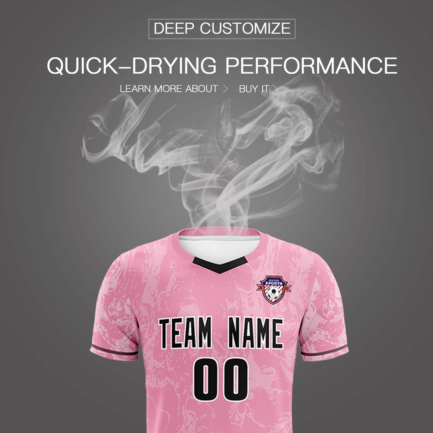 Custom Light Pink Classic Graffiti Pattern Sportswear Football Kit Jersey