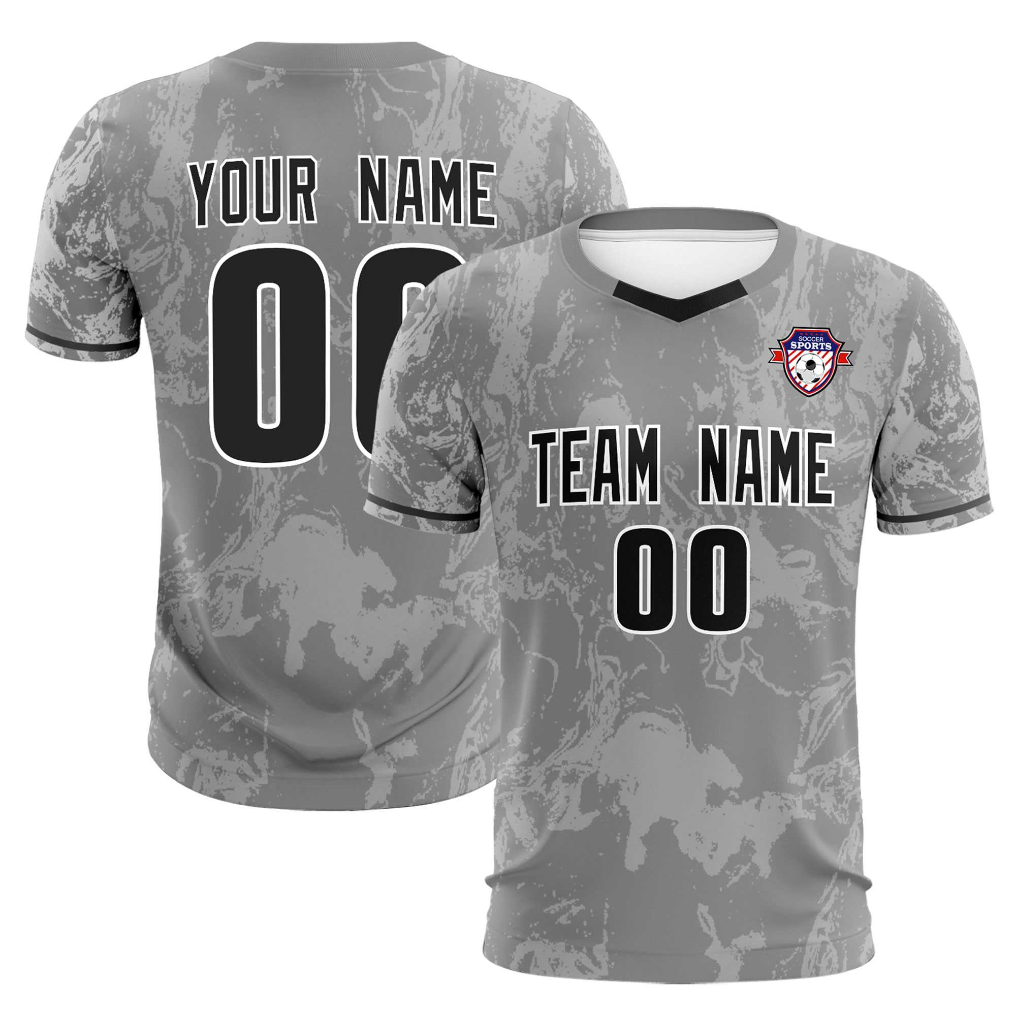 Custom Gray Classic Graffiti Pattern Sportswear Football Kit Jersey