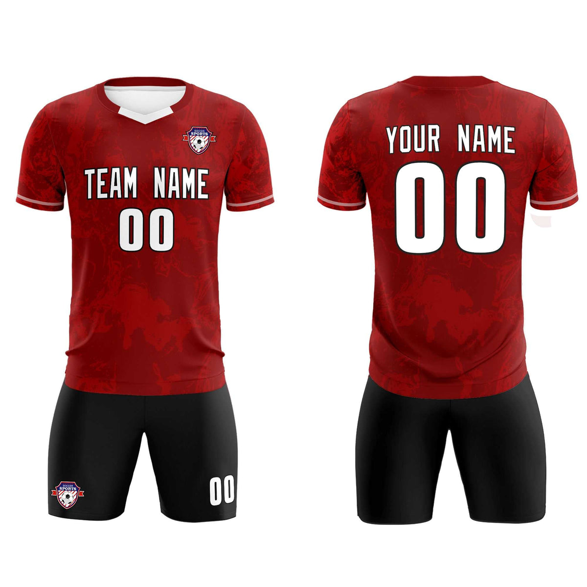 Custom Crimson Classic Graffiti Pattern Sportswear Football Kit Jersey