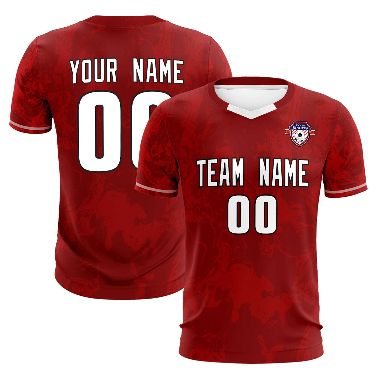 Custom Crimson Classic Graffiti Pattern Sportswear Football Kit Jersey
