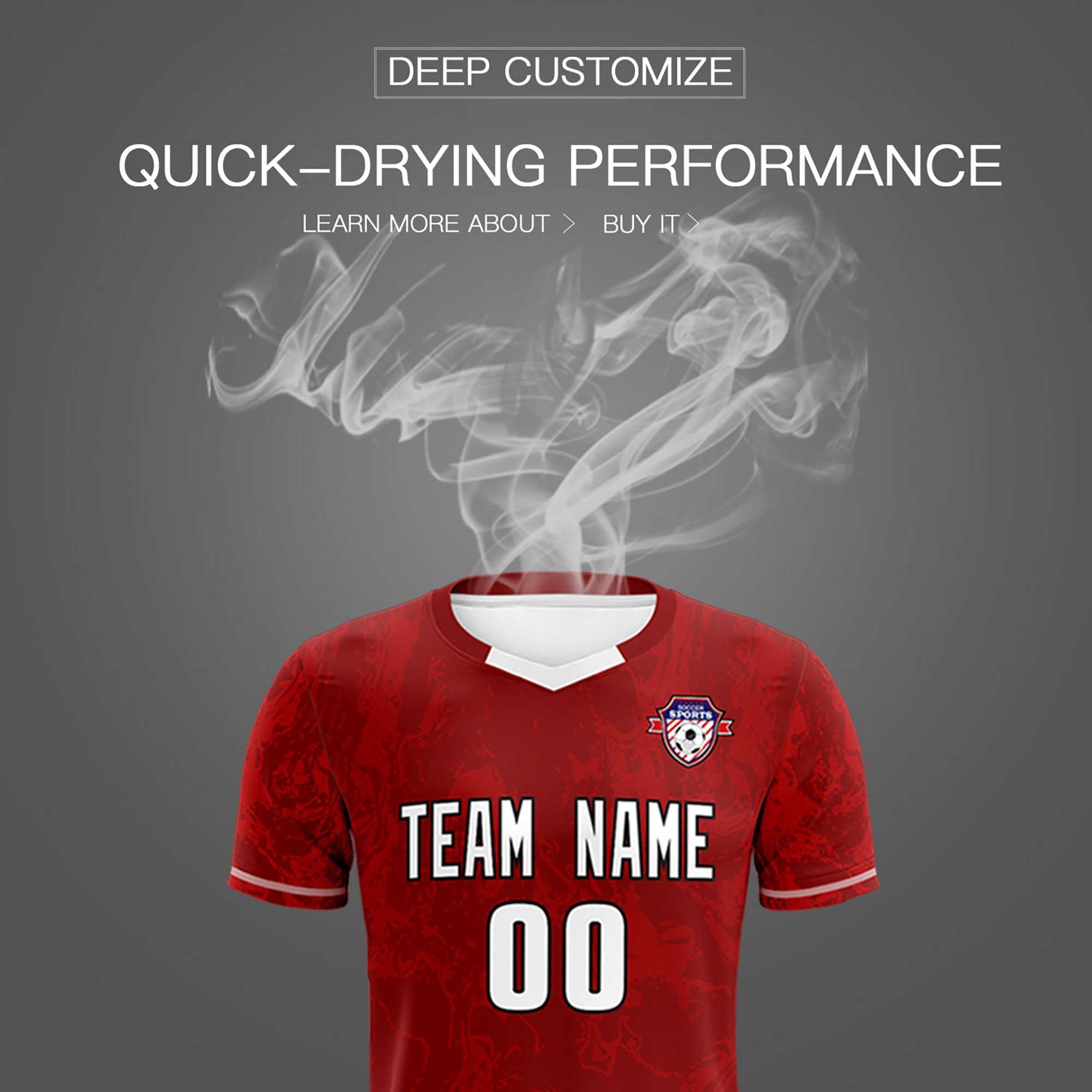 Custom Crimson Classic Graffiti Pattern Sportswear Football Kit Jersey