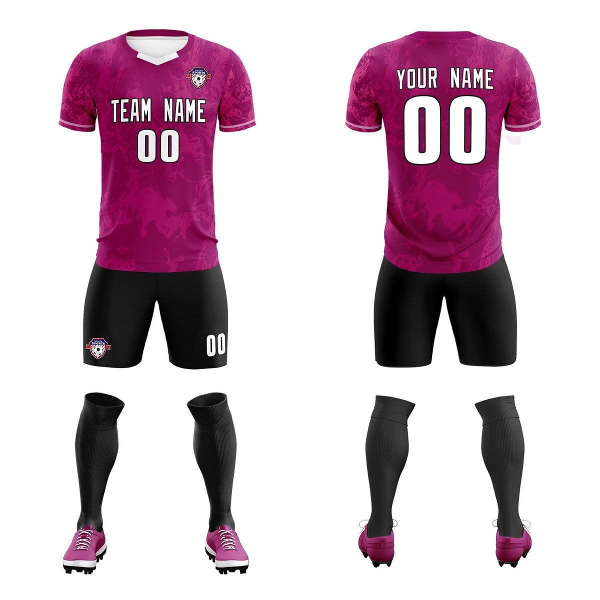 Custom Red Classic Graffiti Pattern Sportswear Football Kit Jersey